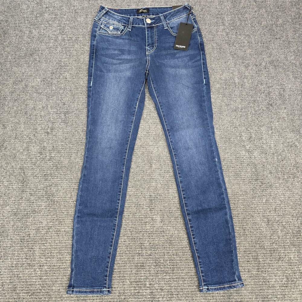 True Religion Jennie Curvy Jeans Womens 27 Dark High Road Wash Super Skinny NWT